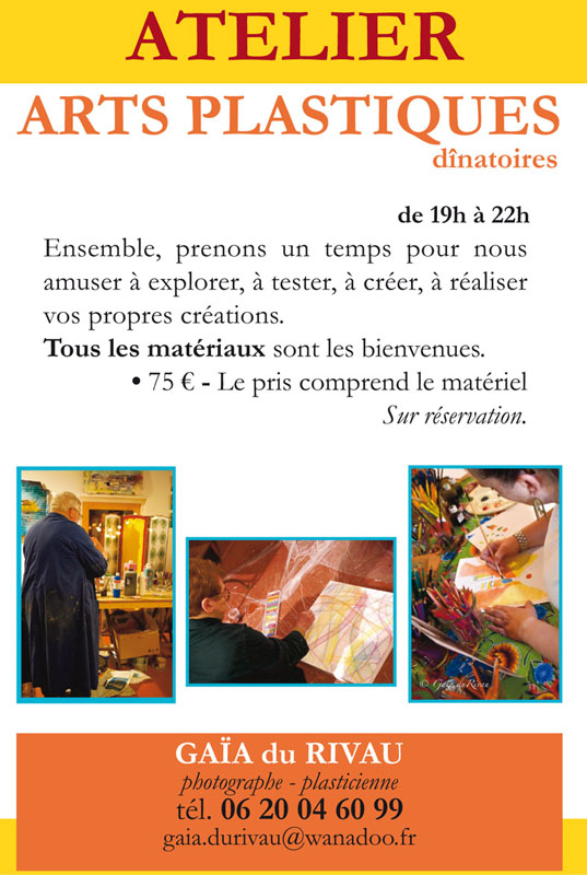 Ateliers arts plastique adultes peinture, collage, modelage, création, jeu