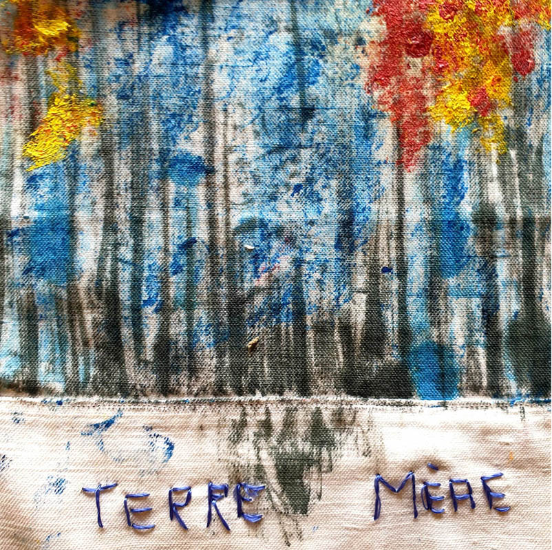 Textile, peinture, encre, transfert, arbre, couleur orange, draps