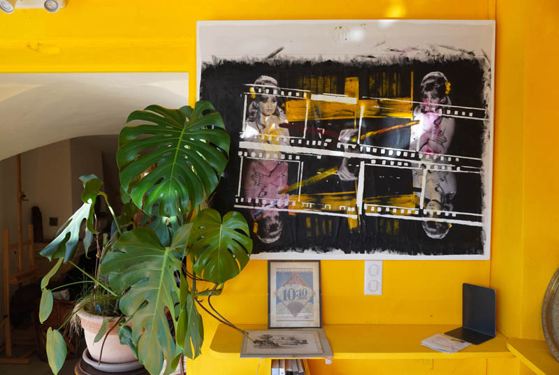 In situ, textile, B.B., technique mixte,