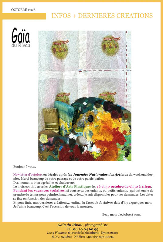 Newsletter d'Octobre 2026
